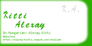 kitti alexay business card